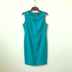 KASPER Business knee length Dress green / blue